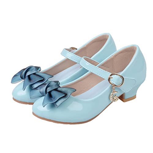 Girls Mary Jane Low Heel Dress Shoes Bows Flower Wedding School Uniform Part𝐲 Toddler Little Kid Pump Shoes2