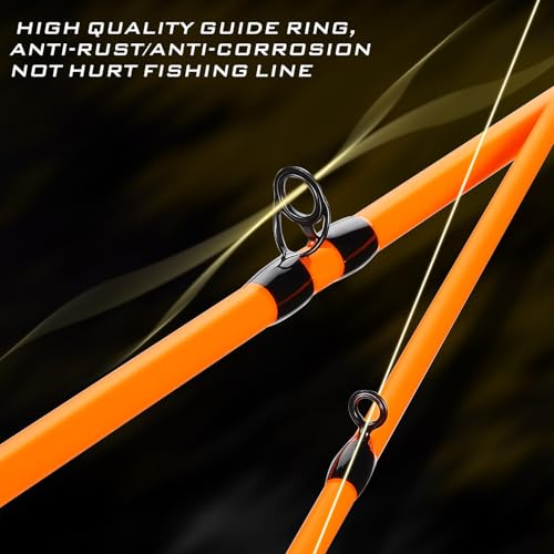 Sougayilang Combo Baitcaster – Caña de Pescar IM7 Graphite M/MH 2 piezas 7 pies, Carrete de Alta Velocidad 6.3:1, 18LB Drag para Bass, Catfish, Trout, Panfish miniatura 3