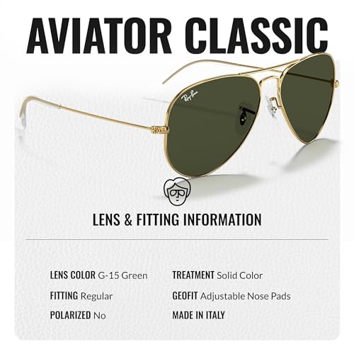 Ray-Ban RB3025 AVIATOR CLASSIC Pilot Shaped Sunglasses for Men & Women with Official RAYBAN Eyewear Kit4
