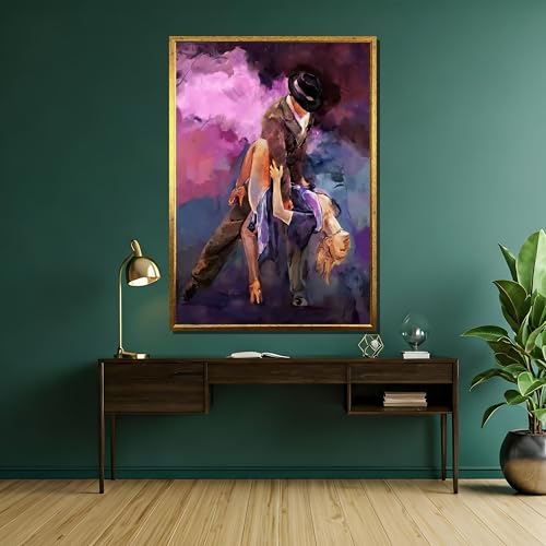 Tableau sur toile Tango affiche couple danseurs décoration murale salon cadre intérieur 50x75