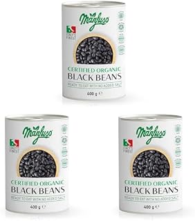 Manfuso Organic Black Beans 400 g (Pack of 3)