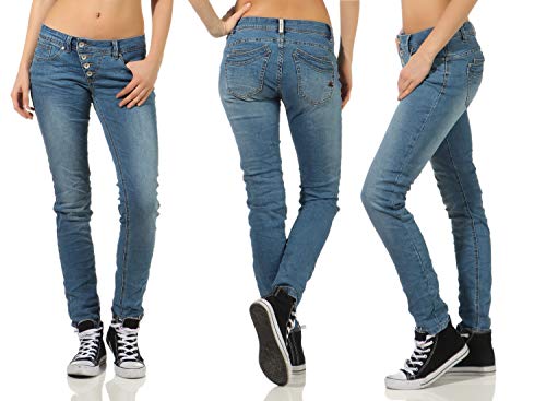 Buena Vista Femmes Jeans Stretch Malibu Autre Couleurs - Moyen Bleu, XS