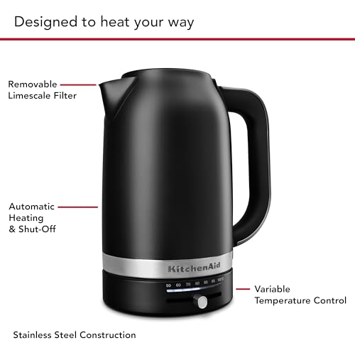 KitchenAid 1.7 Liter Electric Kettle, KEK1701, Black Matte - Image 5