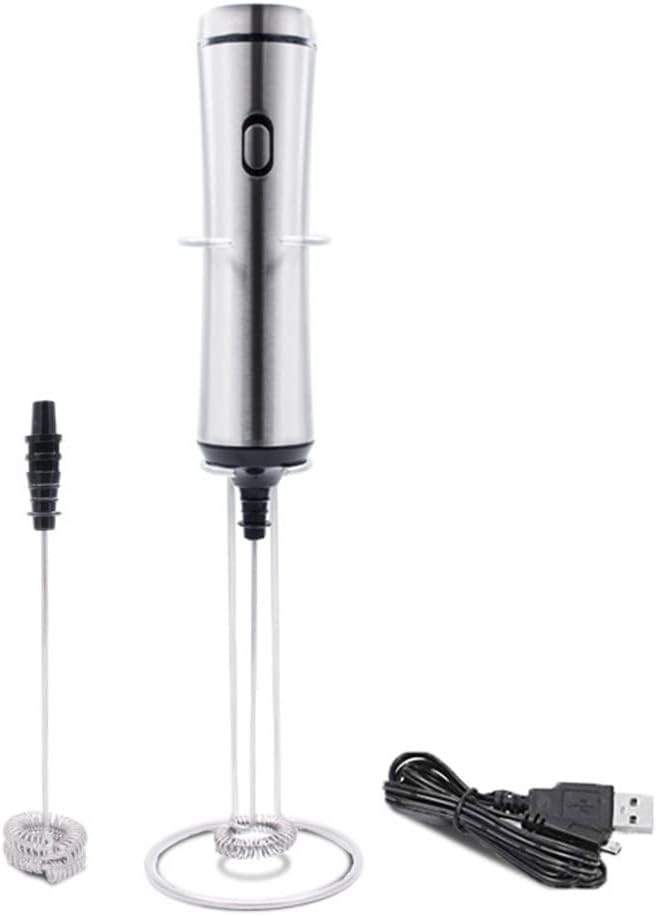 Electric Milk Frother Rechargeable Milk Foamer Coffe (Color : A Size : As the picture shows)