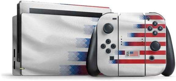 Skinit Decal Gaming Skin Compatible with Nintendo Switch Bundle - USA with American Flag Design