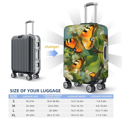 Summer Forest Butterflys Travel Luggage Cover for Suitcase Anti-Scratch Fashion Suitcase Protector Washable Elastic Baggage Covers Fits 29-32 Inch Luggage for Travel Beach Holiday3