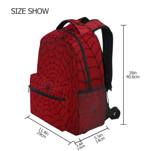 Kcldeci Toddler Backpack for School Red Spider Web Boys Girls Kids School Bags Bookbag Elementary Children Bookbags Casual Travel Back Pack4