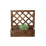 ▼ Soporte de flores colgante: Estante de exhibición de estantes de flores de madera montado en la pared. Características: malla, arco, forma de casa, carbonización, que le da una sensación refrescante.