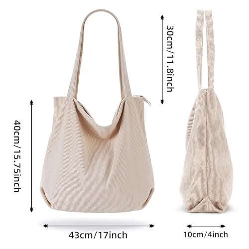 Bolsa Tote de pana para mujer ligera y casual miniatura 7