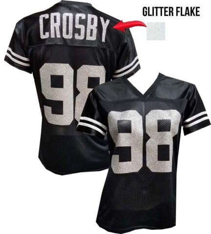 Generic Custom Womens Blinged Football Black/Silver Mesh Jersey thumb #3