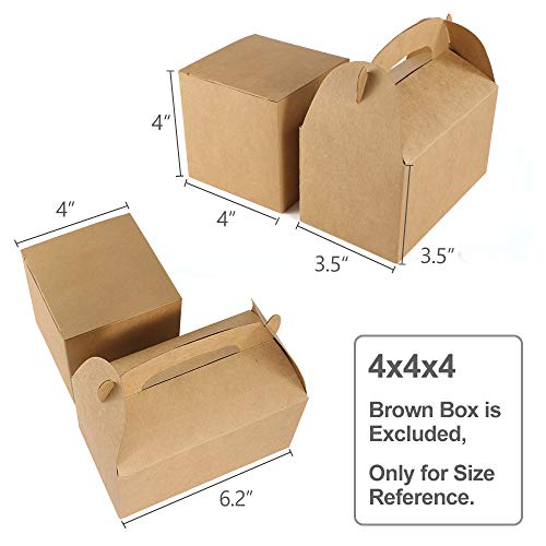 Valbox Treat Boxes 30 Pack Brown Kraft Paper Gable Gift Boxes - Goodies Favor Box For Kids' Birthday Party, Wedding, Baby Shower, 6.2 X 3.5 X 3.5 Inches #TOP2
