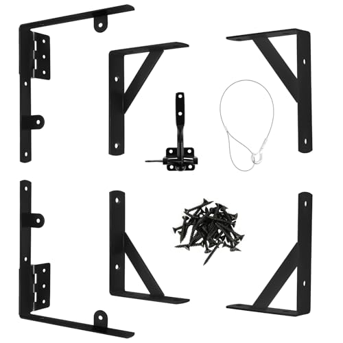 Fence Gate Kit Gate Hardware Corner Brace Brackets Anti Sag Gate Kit Heavy Duty Gate Hardware for Wooden Fence Shed Doors Driveway Gates Corral Gates Wood Windows1 Set)