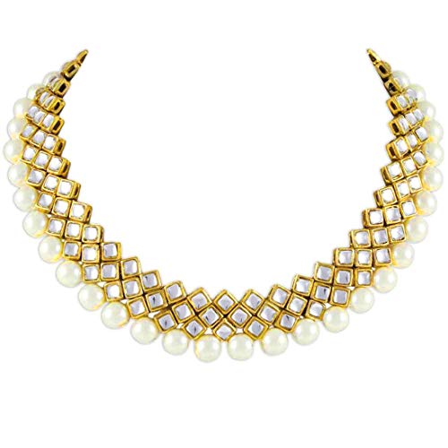 Kundan & Pearl Plated Jewellery Set, Design 5