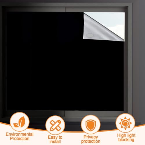 Blackout Blind - 300x145CM Blackout Blinds Stick on for Windows, Temporary 100% Blackout Material, Portable Blackout Blinds Suitable Cutting Any Size Shape, for Bedroom, Travel RV Car, Loft, Indoor - Image 2