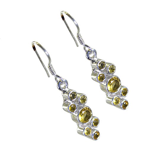 Boucles d'oreilles citrine naturelle anti-allergie argent 925 oreilles sensibles
