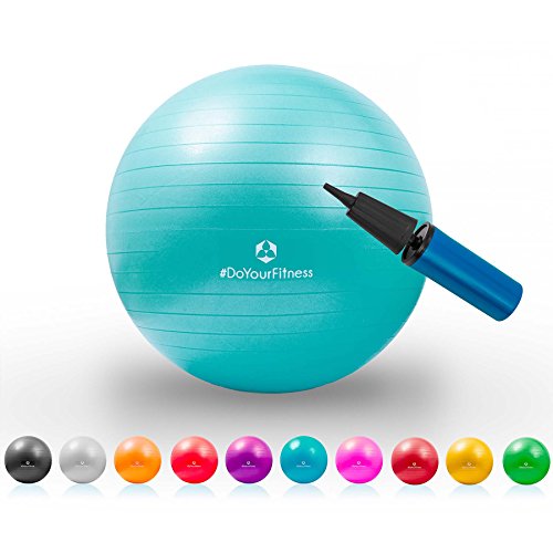 #DoYourFitness Gymnastikball + Luftpumpe - 65cm Groß - Sicherer Anti Burst Ball bis 150kg - Fitnessball & Balance Stuhl für Home Gym & Büro