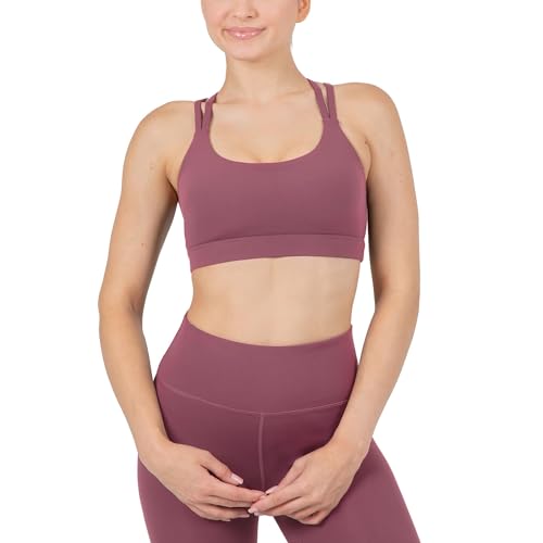 Image of YITTY Active Women's Ultraluxe Strappy Medium Impact Bra, Athleisure, 4-Way-Stretch