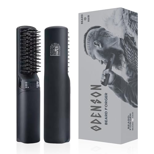 Brosse chauffante barbe sans fil pour un coiffage impeccable en voyage Odenson