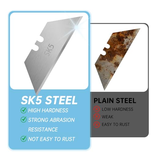 Image of Utility Knife Blades for Gerber Utility Knife, 20 Pack Replacement Blades, Durable SK5 Steel Heavy Duty Box Cutter, Non-Rusting with Plastic Case, for Most Standard Utility Knives