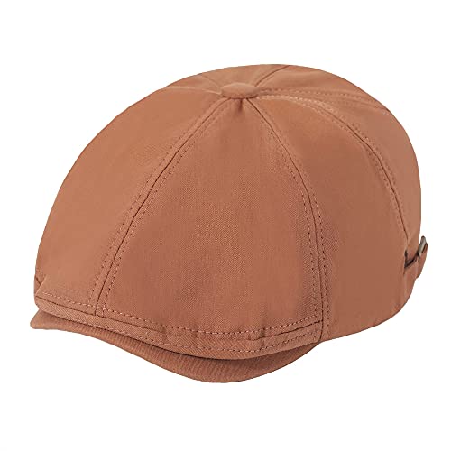ZLYC Cotton Newsboy Flat Cap 
