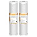 Membrane Solutions 5 Micron 2.5" x 10" CTO Carbon Block Water Filter Cartridge Replacement for Whole House Filtration Systems, Compatible with WFPFC8002, WFPFC9001, FXWTC, WHKF-WHWC, 2-Pack
