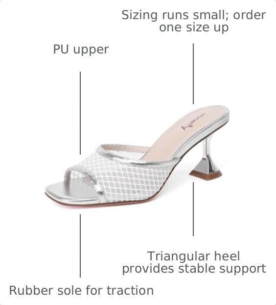 Image of vivianly Womens Square Open Heels Sandals Slip on Heeled Slides Mules for Party Daily Wear