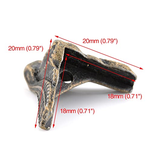 Protector de piernas de bronce para joyero antiguo JFDBGU y cantoneras de madera 3