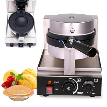1300 W Burger-Waffelmaker, kommerzieller Hamburger-Press-Bäcker, einkopfiger Heißpress-Hamburger-Toaster, antihaftbeschichtete elektrische Presse mit 50-300-°C-Temperatur für Frühstücksläden