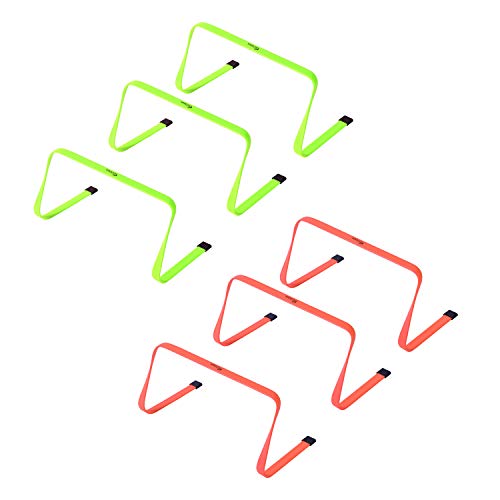 Kosma Pack of 6 Agility Training Fitness Flat Hurdles | Multi-Sport Speed Training Aid with Carry Handle : Size 12 Inch - Color: 3pc Yellow, 3pc orange - Image 5