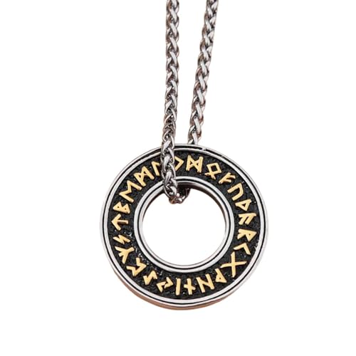 Collier viking homme pendentif rune Odin style motard rock