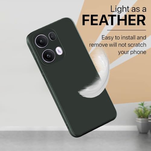 Image of Back Cover for Oppo Reno13 Pro 5G | Full Camera Protection | Premium Liquid Silicon Case | Flexible Bumper Case for Oppo Reno13 Pro 5G (Military Green)