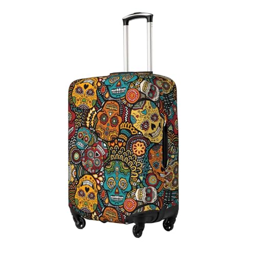 Sugar And Skulls Style Print Luggage Suitcase Cover Protector Luggage Washable Covers With Concealed Zipper2