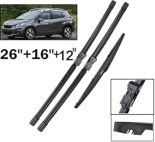 Escobillas limpiaparabrisas Peugeot 2008 2014-2018 goma natural set completo 3