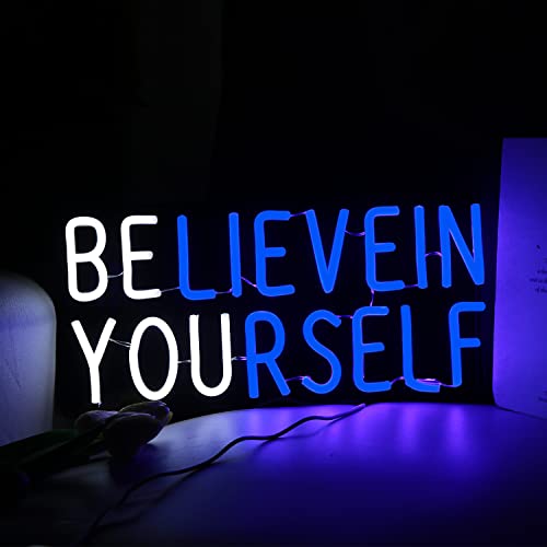 Believe in Yourself Neon Sign Blue