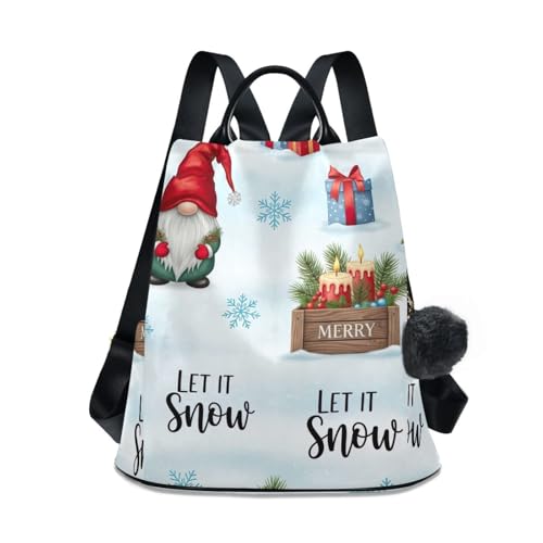 Sac à dos antivol femme motif nain de Noël pour éviter les pickpockets