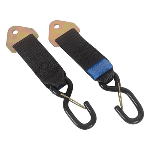 MOTO4U S-Hook Adapter Straps for Tie-Downs (2 Pack) – Heavy-Duty Extension Straps for Bolt-On Retractable Ratchet Straps to Auto-Retracting Tie-Down Straps Cover
