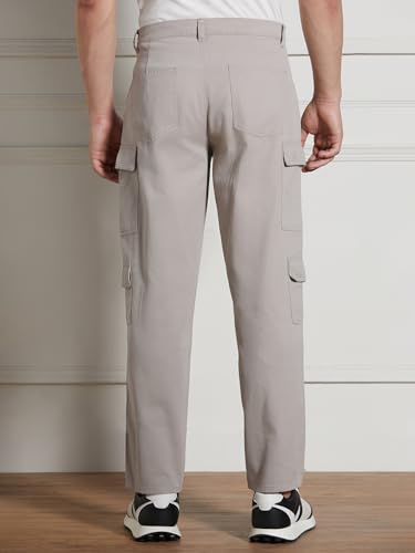 Image of Dennis Lingo Men Cotton Lycra Solid Stretchable Cargo Trousers
