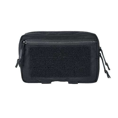 EXCELLENT ELITE SPANKER Tactical Molle Pouch Admin Pouch Tactical Dump Drop Pouch EDC Utility Bag with Hook and Loop Panel for Tactical Vest(BLK)