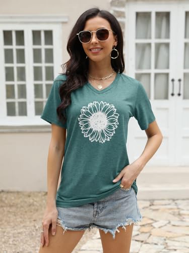 EADINVE-Womens-Short-Sleeve-V-Neck-Sunflower-Graphic-Printed-Summer-Tee-Vintage-T-Shirt-Cotton-Tops-Novelty-Cool-Shirt