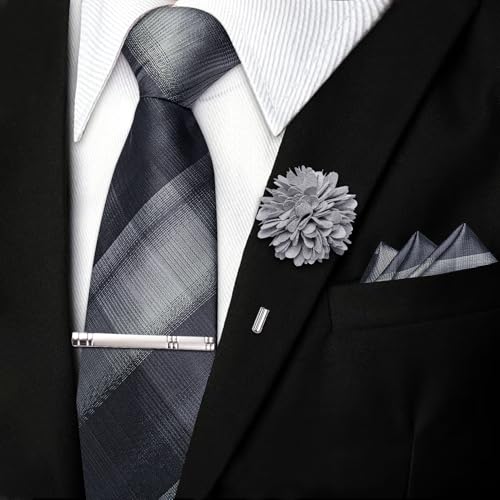 Image of DiBanGu Silk Zipper Ties for Men, Formal Pre-tied Necktie | Adjustable Tie,6PCS,Various Design Styles,Jacquard Woven,Skin-friendly,Practical Gift,Great for Wedding Party,Business Formal