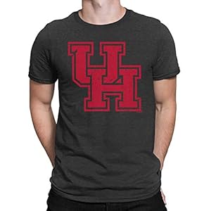 University of Houston Shirt UH Tshirt Cougars Apparel Super Soft Charcoal Dark Grey Heather Shirt (Medium)