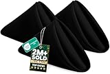 Utopia Home Black Cloth Napkins (12 Pack, 20x20 Inches), Ideal Dinner Napkins for Party, Wedding and Lunch/Dinner