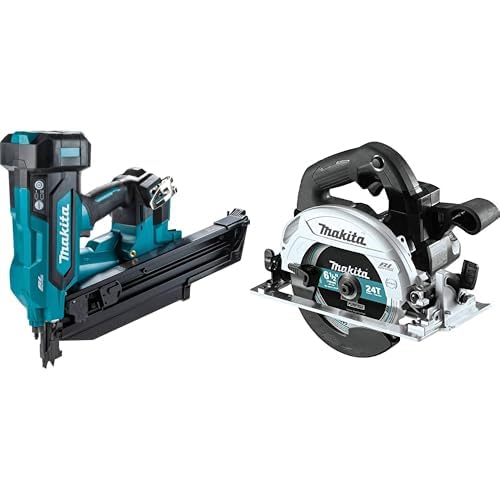 Makita XNB03Z 18V LXT® Brushless 21º Full Round Head 3-1/2" Framing Nailer with bonus XSH04ZB 18V LXT® Sub-Compact Brushless 6-1/2” Circular Saw