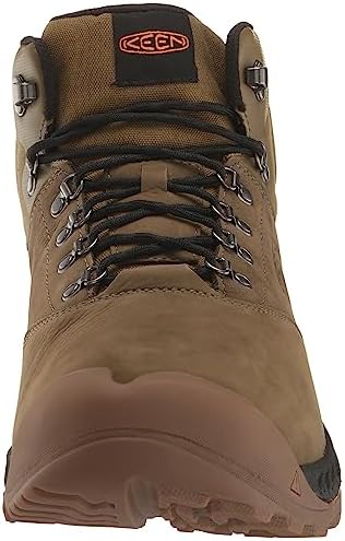 KEEN Men's NXIS Explore Mid Height Waterproof Fast Packing Hiking Boots, Dark Olive/Black, 10 | Image 1