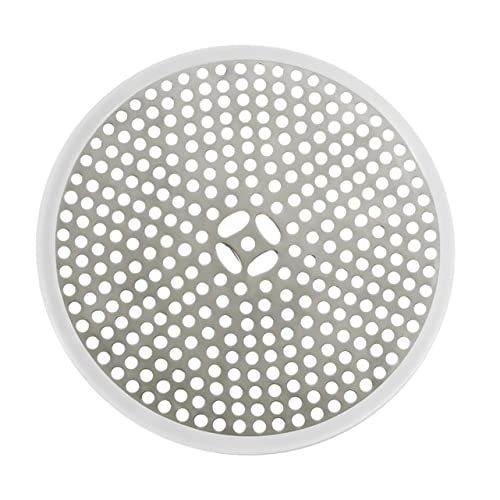 Angoily 1 Pieza Protector de Drenaje drenar Atractivo Piso Guardia tapón Cabello Cromo Protector Fregadero Tapa de Drenaje del Lavabo Cubierta de Drenaje de Acero Inoxidable Caucho Plata