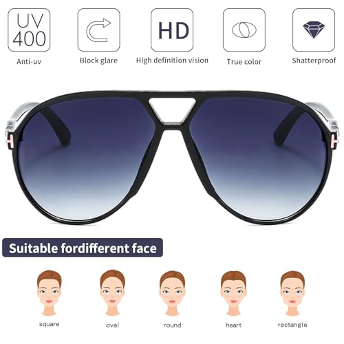 Oversized Aviator Sunglasses for Women Men Trendy 70s Large Sun Glasses UV400 Protection3