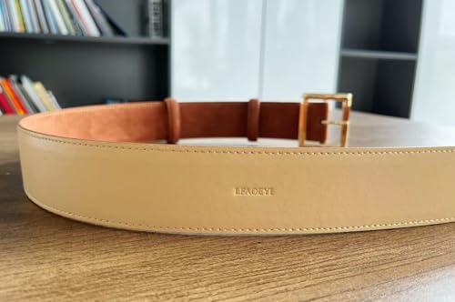 LFAOEYI Women Genuine Suede Belt Casual Fashion Wide Belt for Jeans Dress Waist Belts 5