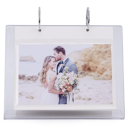 Frankmate 4X6 Desktop Acrylic Photo Album Clear Flip Frame Scrapbook Album Clear Slant Back Acrylic Sign Holder, Frames Desktop Display Holder, Photo Clip 34 Shows Album For Instax Mini Film #TOP1