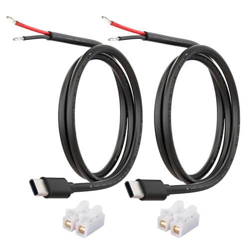 USB-C Power Cable to Bare Wire 2-Pack