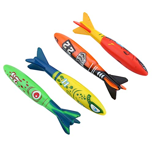 TIKATARER Juguetes de Buceo en Piscina, 4 Piezas de Plástico con Forma de Mina, Juguetes de Buceo bajo el Agua, Divertidos Juguetes para Piscina, Juguetes de Natación de 14 Cm de Longitud